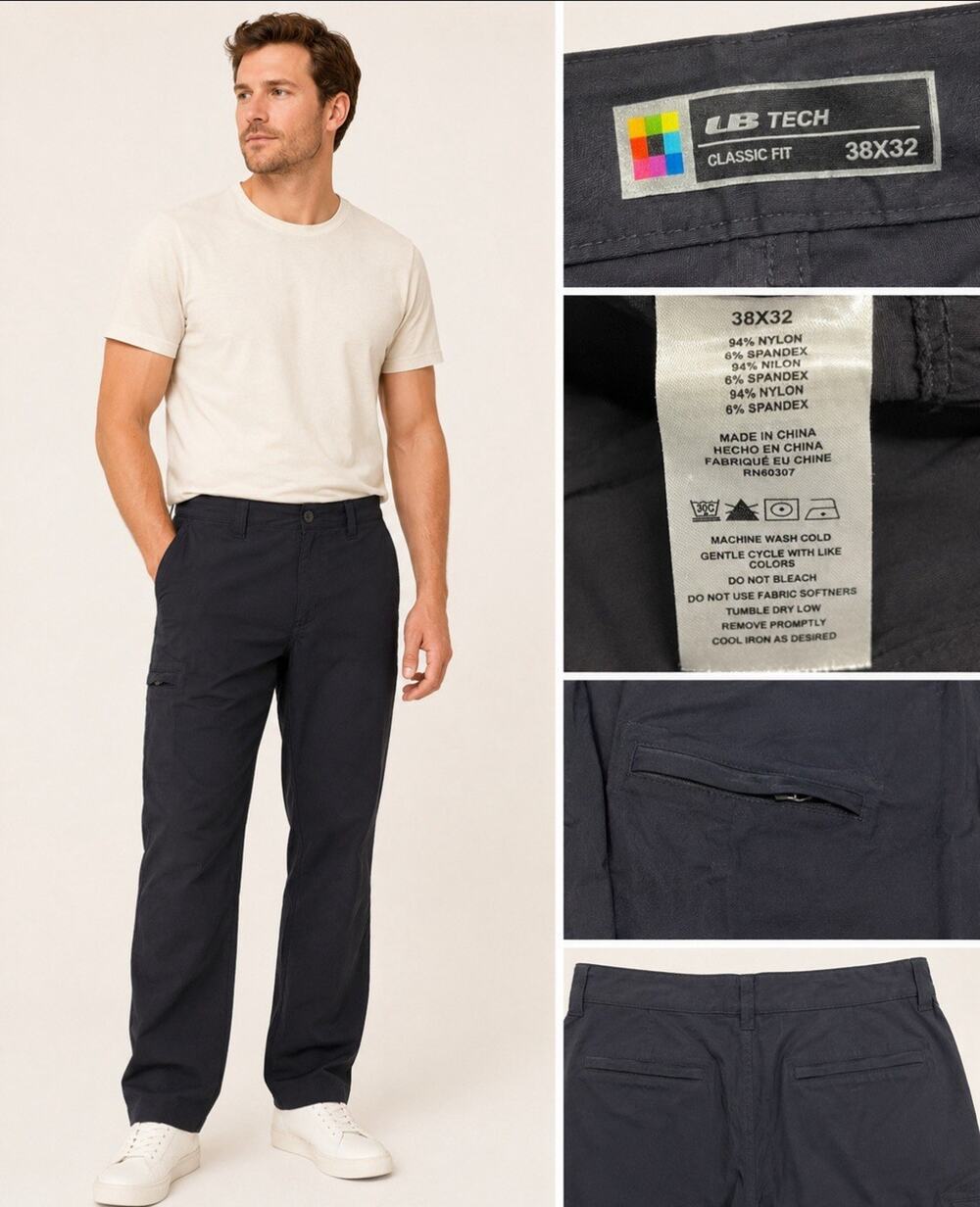 Gorpcore LB Tech Men's Classic Fit Straight Utility Pants Sz 38x32 Black (flaws)